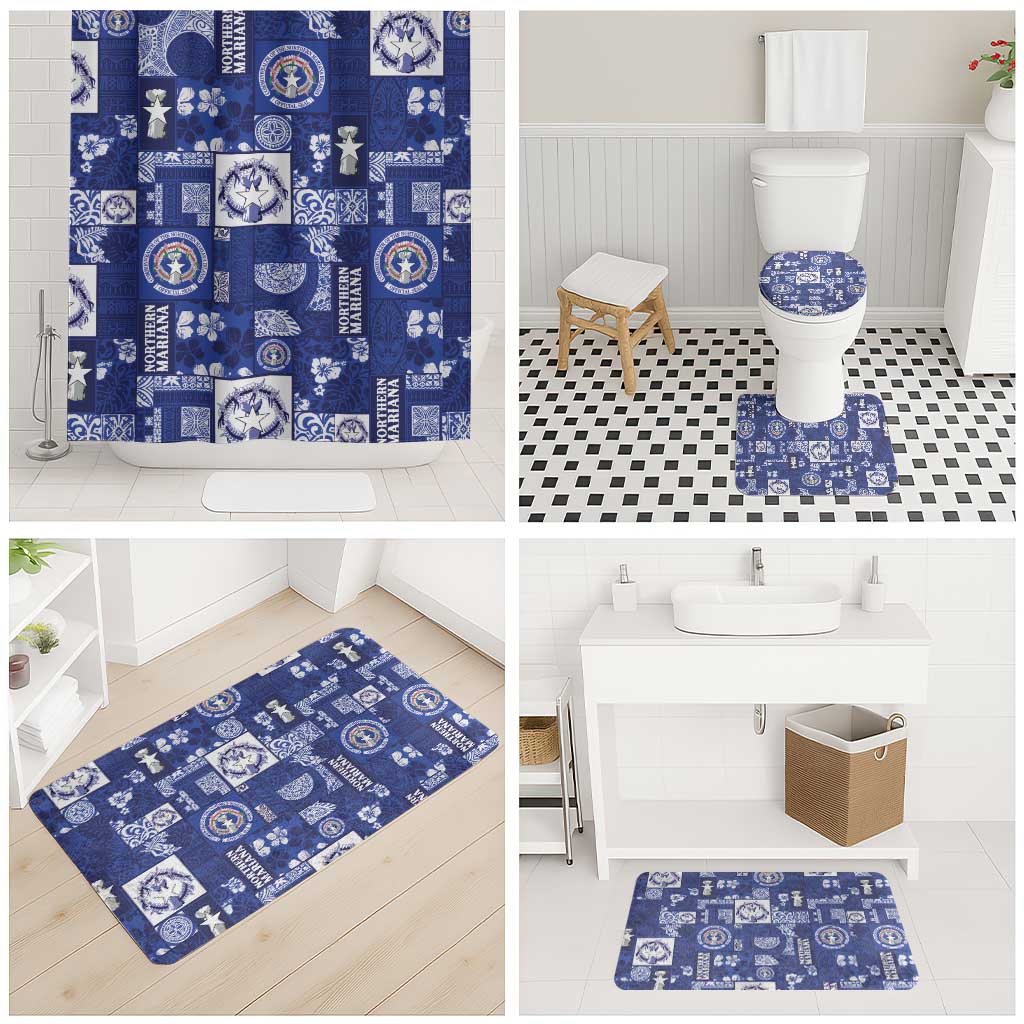 Northern Mariana Islands Magof Nochebuena Bathroom Set Pacific Patchwork Xmas Vibes - Polynesian Pride