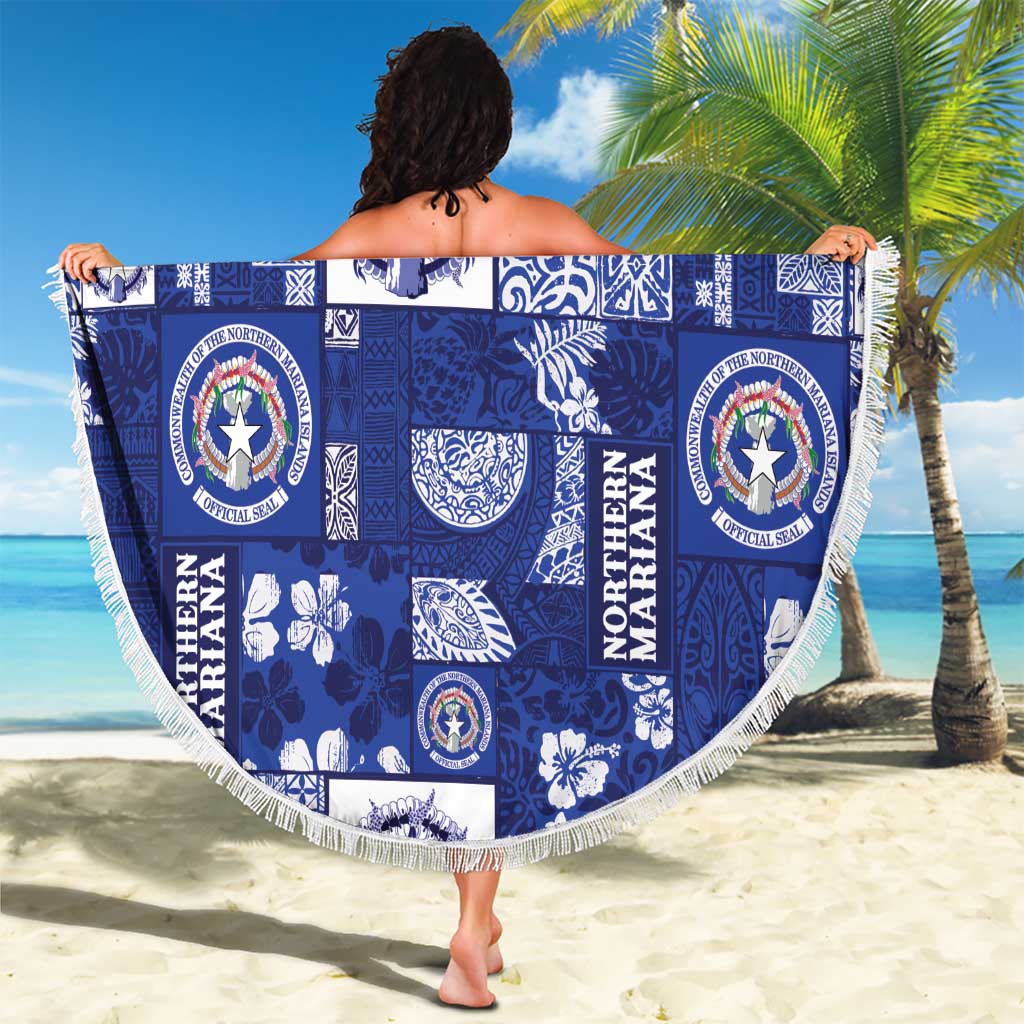 Northern Mariana Islands Magof Nochebuena Beach Blanket Pacific Patchwork Xmas Vibes - Polynesian Pride