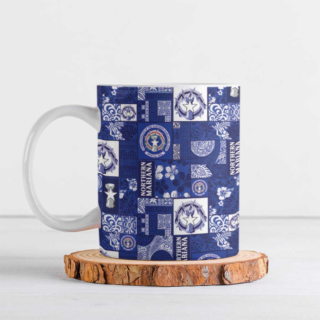 Northern Mariana Islands Magof Nochebuena Ceramic Mug Pacific Patchwork Xmas Vibes - Polynesian Pride