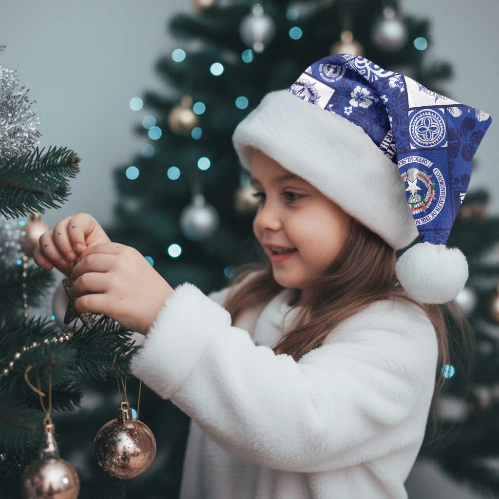 Northern Mariana Islands Magof Nochebuena Christmas Santa Hat Pacific Patchwork Xmas Vibes - Polynesian Pride