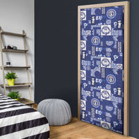 Northern Mariana Islands Magof Nochebuena Door Cover Pacific Patchwork Xmas Vibes - Polynesian Pride