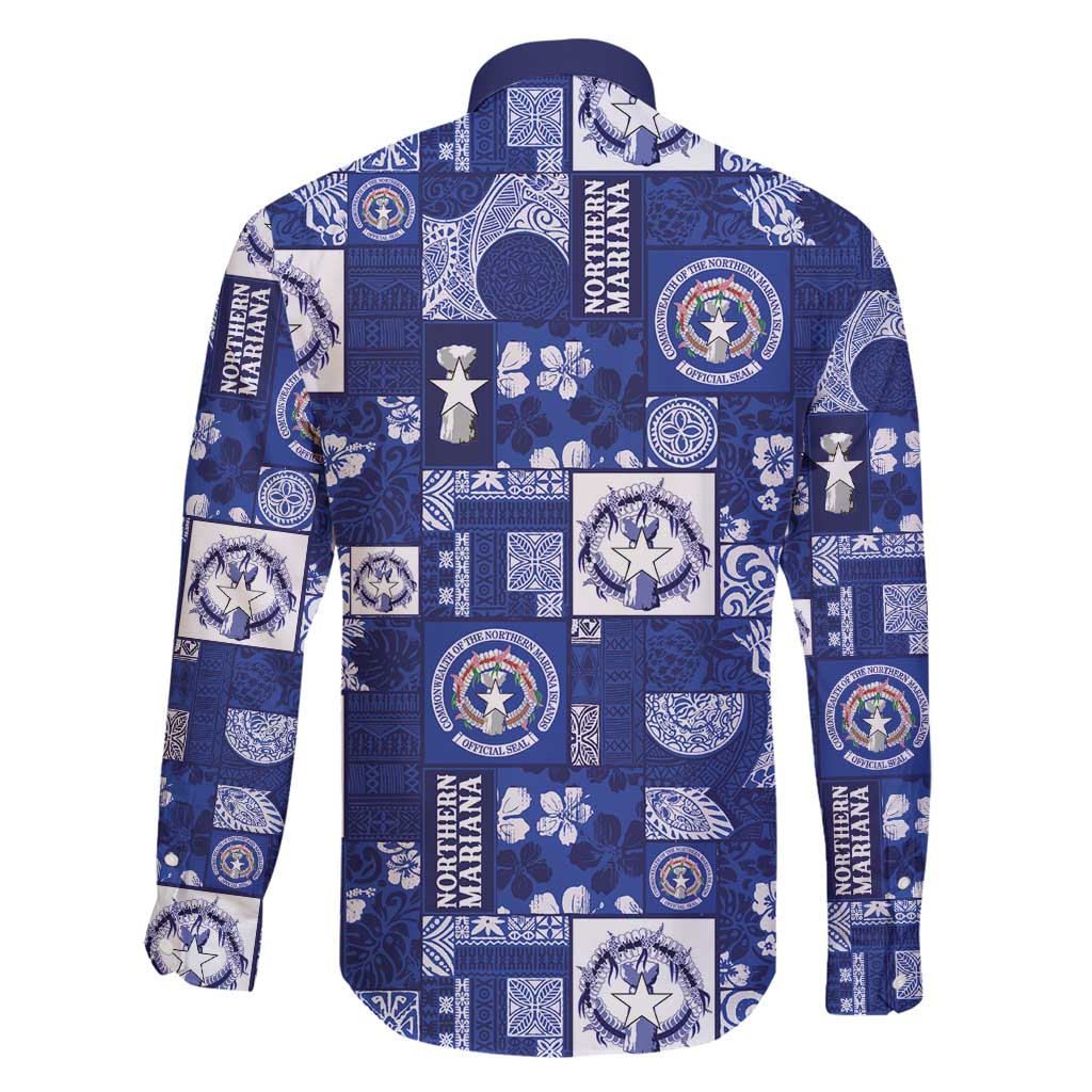 Northern Mariana Islands Magof Nochebuena Family Matching Long Sleeve Bodycon Dress and Hawaiian Shirt Pacific Patchwork Xmas Vibes - Polynesian Pride