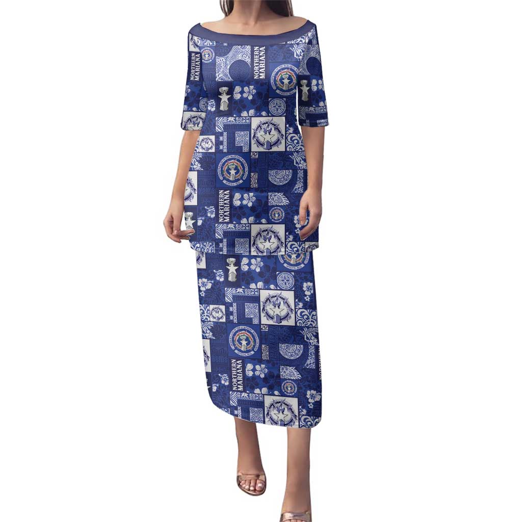 Northern Mariana Islands Magof Nochebuena Family Matching Puletasi and Hawaiian Shirt Pacific Patchwork Xmas Vibes - Polynesian Pride