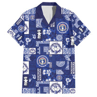 Northern Mariana Islands Magof Nochebuena Family Matching Short Sleeve Bodycon Dress and Hawaiian Shirt Pacific Patchwork Xmas Vibes - Polynesian Pride