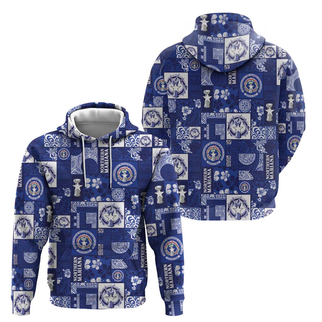 Northern Mariana Islands Magof Nochebuena Hoodie Pacific Patchwork Xmas Vibes - Polynesian Pride