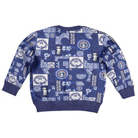 Northern Mariana Islands Magof Nochebuena Kid Ugly Christmas Sweater Pacific Patchwork Xmas Vibes - Polynesian Pride