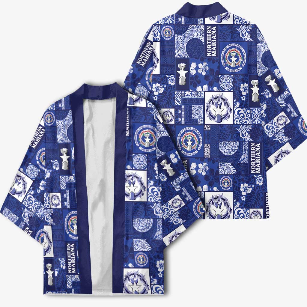 Northern Mariana Islands Magof Nochebuena Kimono Pacific Patchwork Xmas Vibes - Polynesian Pride