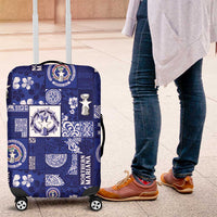 Northern Mariana Islands Magof Nochebuena Luggage Cover Pacific Patchwork Xmas Vibes - Polynesian Pride