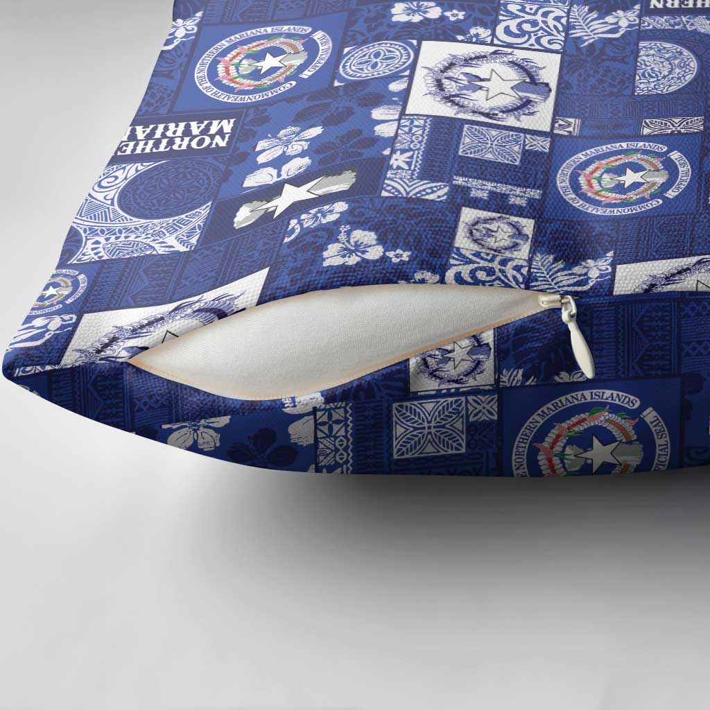 Northern Mariana Islands Magof Nochebuena Pillow Cover Pacific Patchwork Xmas Vibes - Polynesian Pride