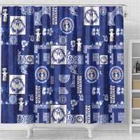 Northern Mariana Islands Magof Nochebuena Shower Curtain Pacific Patchwork Xmas Vibes - Polynesian Pride