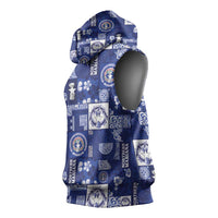 Northern Mariana Islands Magof Nochebuena Sleeveless Hoodie Pacific Patchwork Xmas Vibes - Polynesian Pride