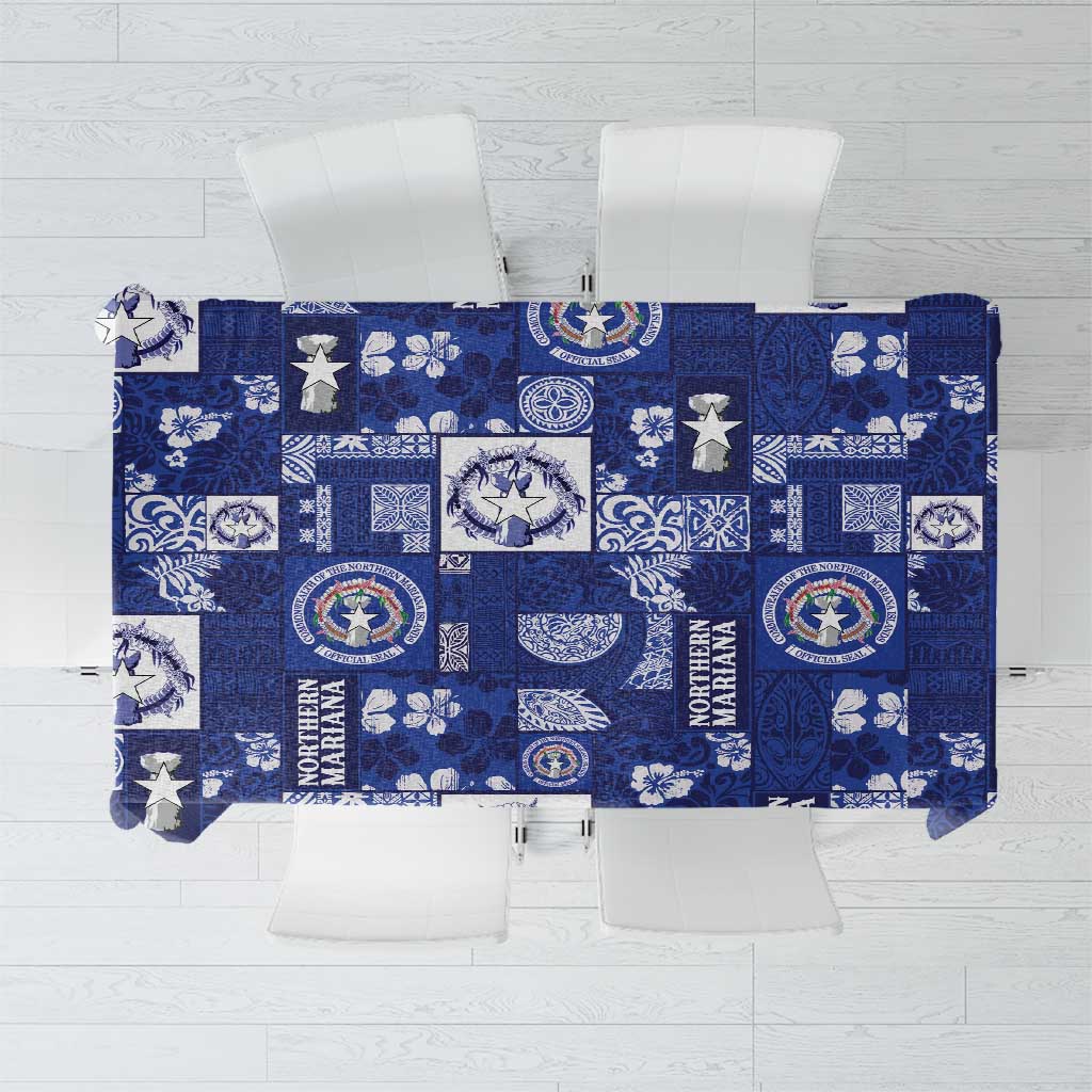 Northern Mariana Islands Magof Nochebuena Tablecloth Pacific Patchwork Xmas Vibes - Polynesian Pride