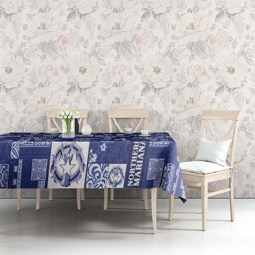Northern Mariana Islands Magof Nochebuena Tablecloth Pacific Patchwork Xmas Vibes - Polynesian Pride