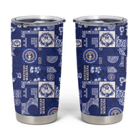 Northern Mariana Islands Magof Nochebuena Tumbler Cup Pacific Patchwork Xmas Vibes - Polynesian Pride