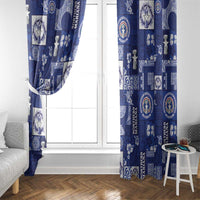 Northern Mariana Islands Magof Nochebuena Window Curtain Pacific Patchwork Xmas Vibes - Polynesian Pride