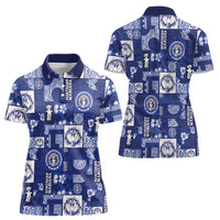Northern Mariana Islands Magof Nochebuena Women Polo Shirt Pacific Patchwork Xmas Vibes LT9 - Polynesian Pride