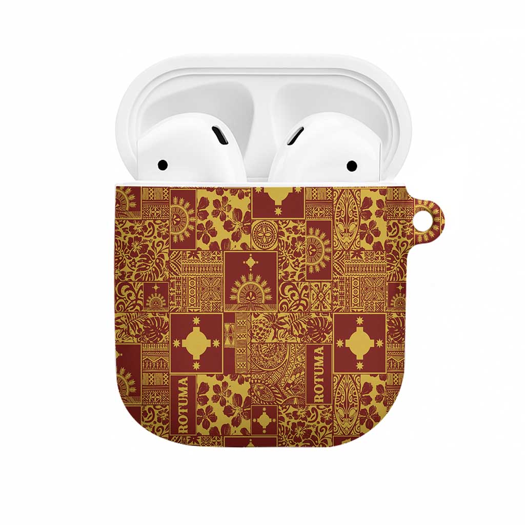 Rotuma Faiakse'ea 'e Kirisimasi AirPods Case Pacific Patchwork Xmas Vibes LT9 Red - Polynesian Pride