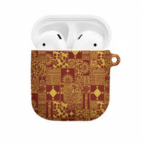 Rotuma Faiakse'ea 'e Kirisimasi AirPods Case Pacific Patchwork Xmas Vibes LT9 Red - Polynesian Pride
