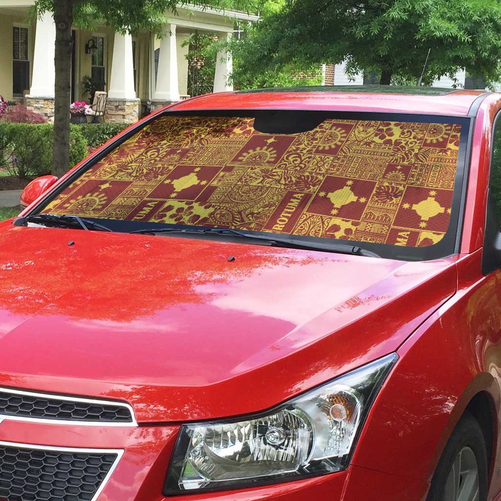 Rotuma Faiakse'ea 'e Kirisimasi Auto Sun Shade Pacific Patchwork Xmas Vibes LT9 - Polynesian Pride