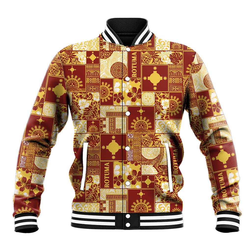 Rotuma Faiakse'ea 'e Kirisimasi Baseball Jacket Pacific Patchwork Xmas Vibes - Polynesian Pride