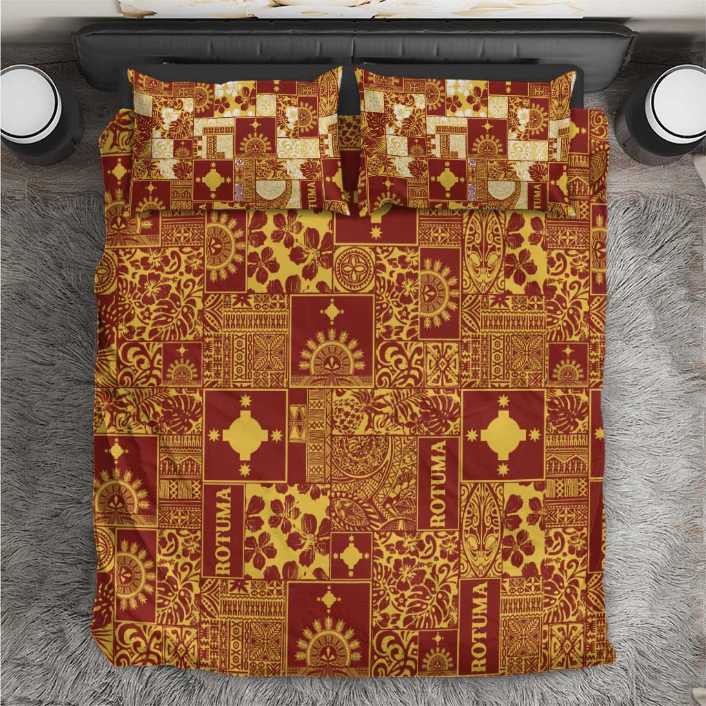 Rotuma Faiakse'ea 'e Kirisimasi Bedding Set Pacific Patchwork Xmas Vibes LT9 Red - Polynesian Pride