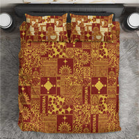 Rotuma Faiakse'ea 'e Kirisimasi Bedding Set Pacific Patchwork Xmas Vibes LT9 Red - Polynesian Pride