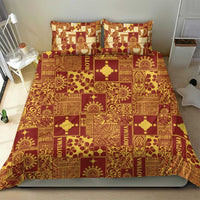 Rotuma Faiakse'ea 'e Kirisimasi Bedding Set Pacific Patchwork Xmas Vibes LT9 - Polynesian Pride