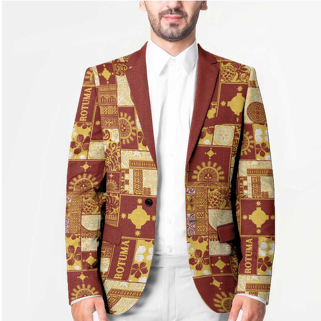 Rotuma Faiakse'ea 'e Kirisimasi Blazer Pacific Patchwork Xmas Vibes - Polynesian Pride