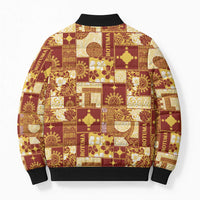 Rotuma Faiakse'ea 'e Kirisimasi Bomber Puffer Jacket Pacific Patchwork Xmas Vibes - Polynesian Pride