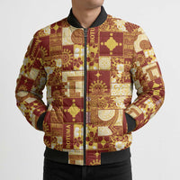 Rotuma Faiakse'ea 'e Kirisimasi Bomber Puffer Jacket Pacific Patchwork Xmas Vibes - Polynesian Pride