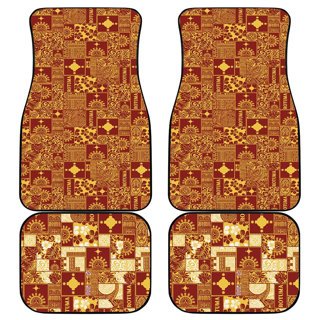Rotuma Faiakse'ea 'e Kirisimasi Car Mats Pacific Patchwork Xmas Vibes - Polynesian Pride