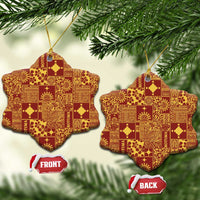 Rotuma Faiakse'ea 'e Kirisimasi Ceramic Ornament Pacific Patchwork Xmas Vibes - Polynesian Pride