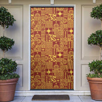 Rotuma Faiakse'ea 'e Kirisimasi Door Cover Pacific Patchwork Xmas Vibes - Polynesian Pride