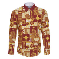 Rotuma Faiakse'ea 'e Kirisimasi Family Matching Off Shoulder Short Dress and Hawaiian Shirt Pacific Patchwork Xmas Vibes - Polynesian Pride