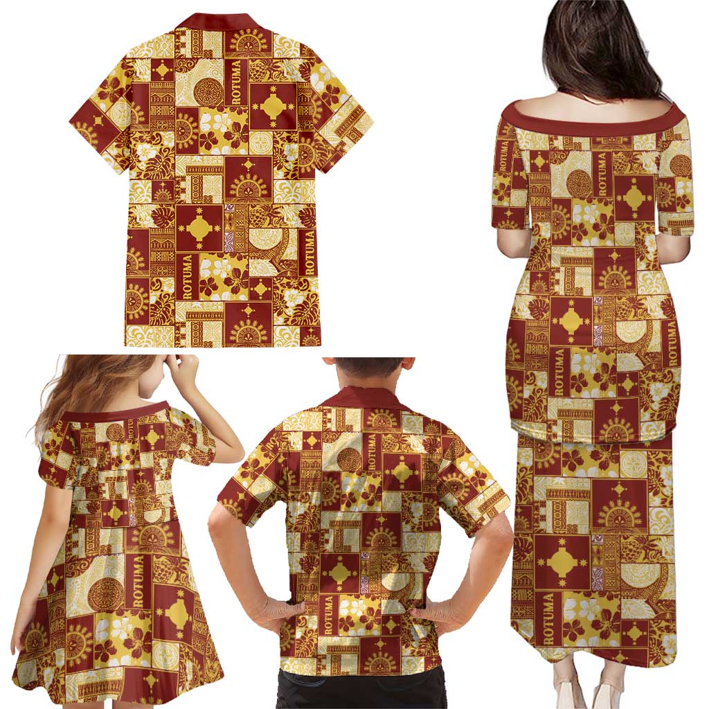 Rotuma Faiakse'ea 'e Kirisimasi Family Matching Puletasi and Hawaiian Shirt Pacific Patchwork Xmas Vibes LT9 - Polynesian Pride