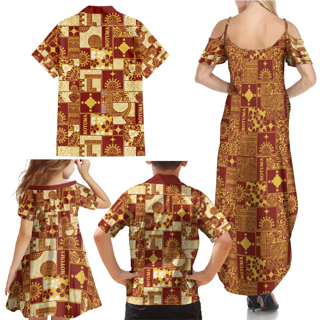 Rotuma Faiakse'ea 'e Kirisimasi Family Matching Summer Maxi Dress and Hawaiian Shirt Pacific Patchwork Xmas Vibes - Polynesian Pride