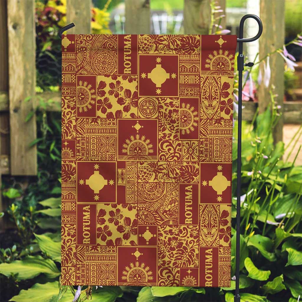 Rotuma Faiakse'ea 'e Kirisimasi Garden Flag Pacific Patchwork Xmas Vibes LT9 Garden Flag Red - Polynesian Pride