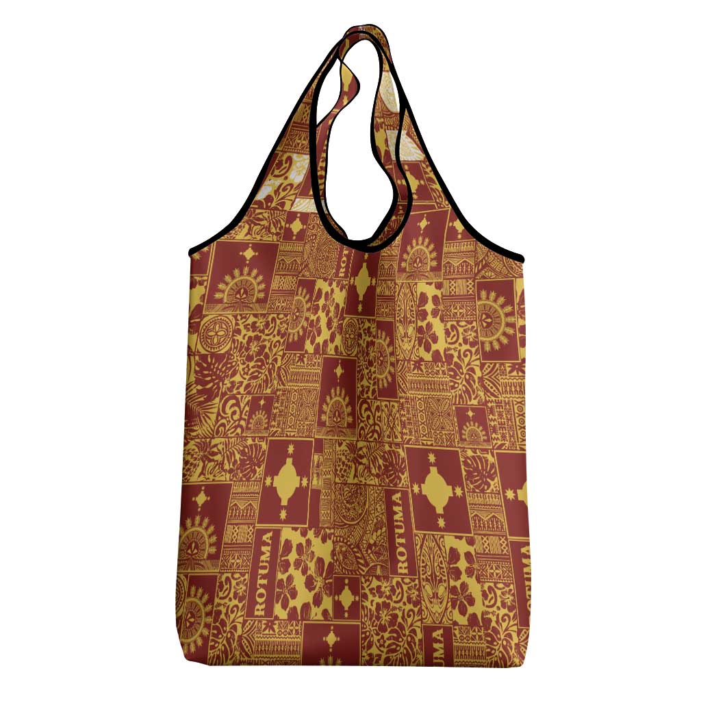 Rotuma Faiakse'ea 'e Kirisimasi Grocery Bag Pacific Patchwork Xmas Vibes LT9 - Polynesian Pride
