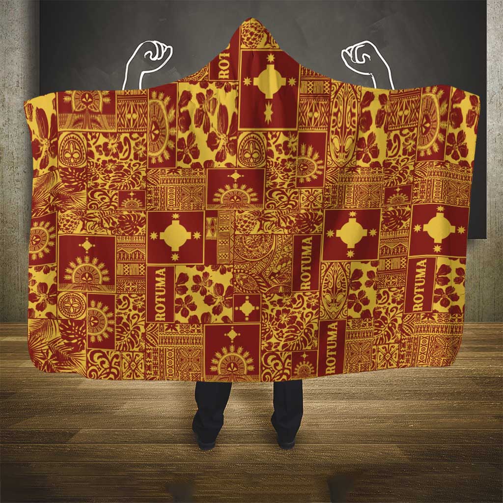 Rotuma Faiakse'ea 'e Kirisimasi Hooded Blanket Pacific Patchwork Xmas Vibes - Polynesian Pride