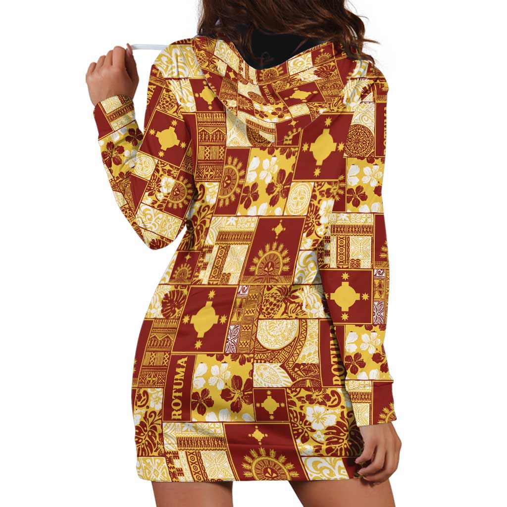 Rotuma Faiakse'ea 'e Kirisimasi Hoodie Dress Pacific Patchwork Xmas Vibes - Polynesian Pride