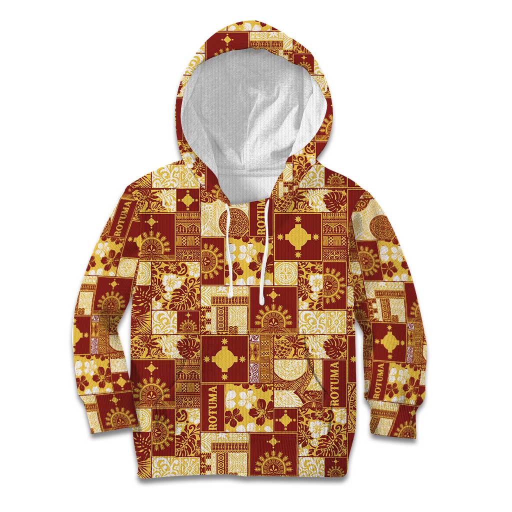 Rotuma Faiakse'ea 'e Kirisimasi Kid Hoodie Pacific Patchwork Xmas Vibes - Polynesian Pride
