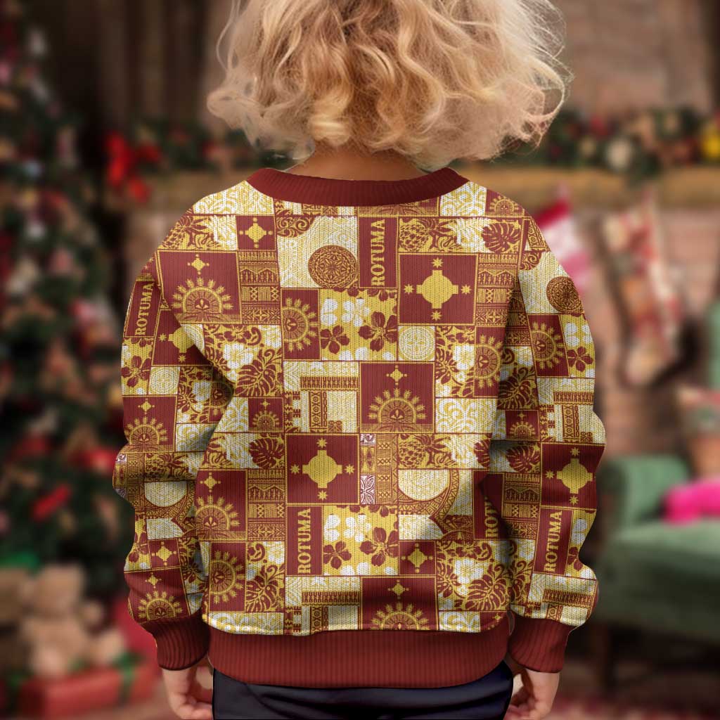 Rotuma Faiakse'ea 'e Kirisimasi Kid Ugly Christmas Sweater Pacific Patchwork Xmas Vibes LT9 - Polynesian Pride