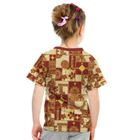 Rotuma Faiakse'ea 'e Kirisimasi Kid T Shirt Pacific Patchwork Xmas Vibes - Polynesian Pride