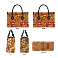 Rotuma Faiakse'ea 'e Kirisimasi Leather Bag Pacific Patchwork Xmas Vibes - Polynesian Pride