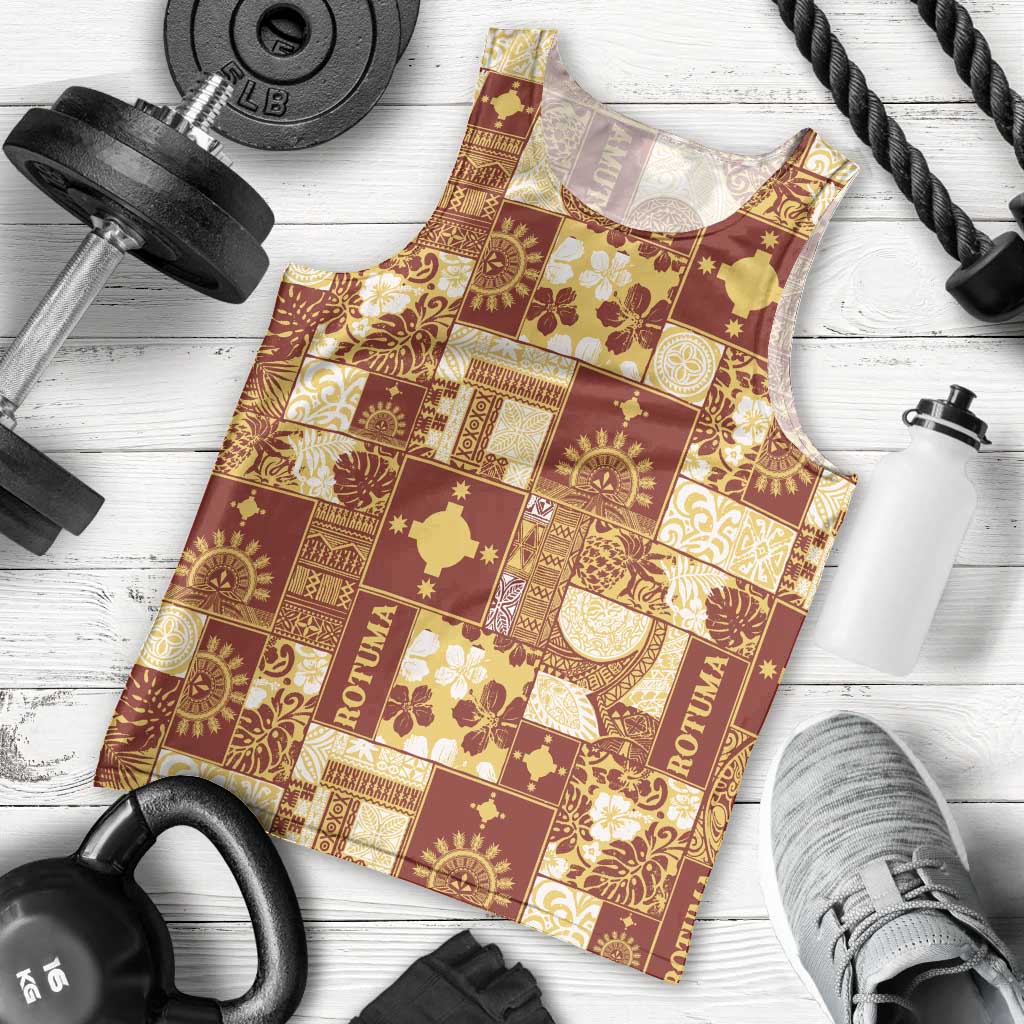 Rotuma Faiakse'ea 'e Kirisimasi Men Tank Top Pacific Patchwork Xmas Vibes - Polynesian Pride