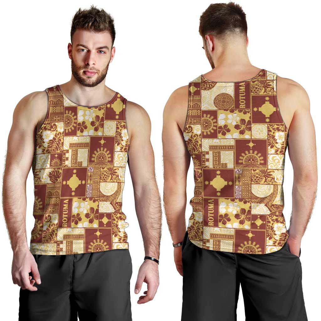 Rotuma Faiakse'ea 'e Kirisimasi Men Tank Top Pacific Patchwork Xmas Vibes - Polynesian Pride