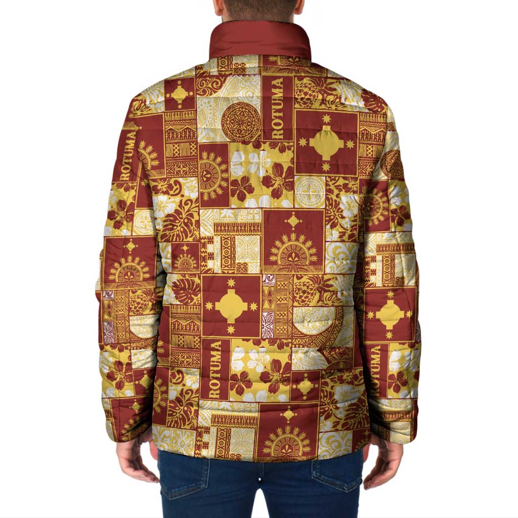 Rotuma Faiakse'ea 'e Kirisimasi Padded Jacket Pacific Patchwork Xmas Vibes - Polynesian Pride