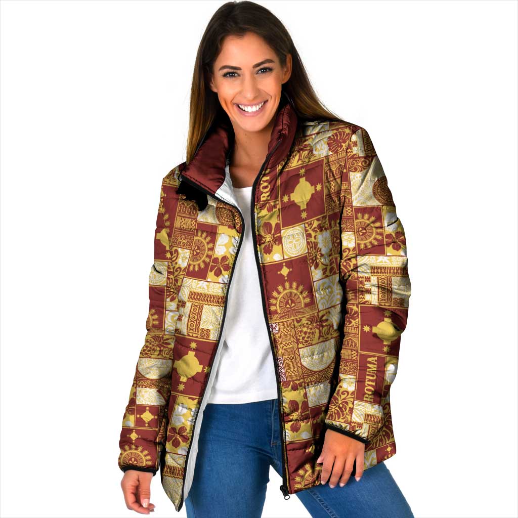 Rotuma Faiakse'ea 'e Kirisimasi Padded Jacket Pacific Patchwork Xmas Vibes - Polynesian Pride