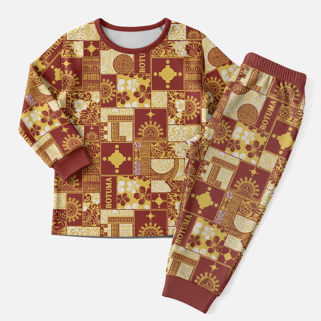 Rotuma Faiakse'ea 'e Kirisimasi Christmas Pajama Set Pacific Patchwork Xmas Vibes LT9 Men Red - Polynesian Pride