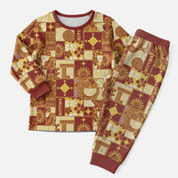 Rotuma Faiakse'ea 'e Kirisimasi Christmas Pajama Set Pacific Patchwork Xmas Vibes LT9 Men Red - Polynesian Pride